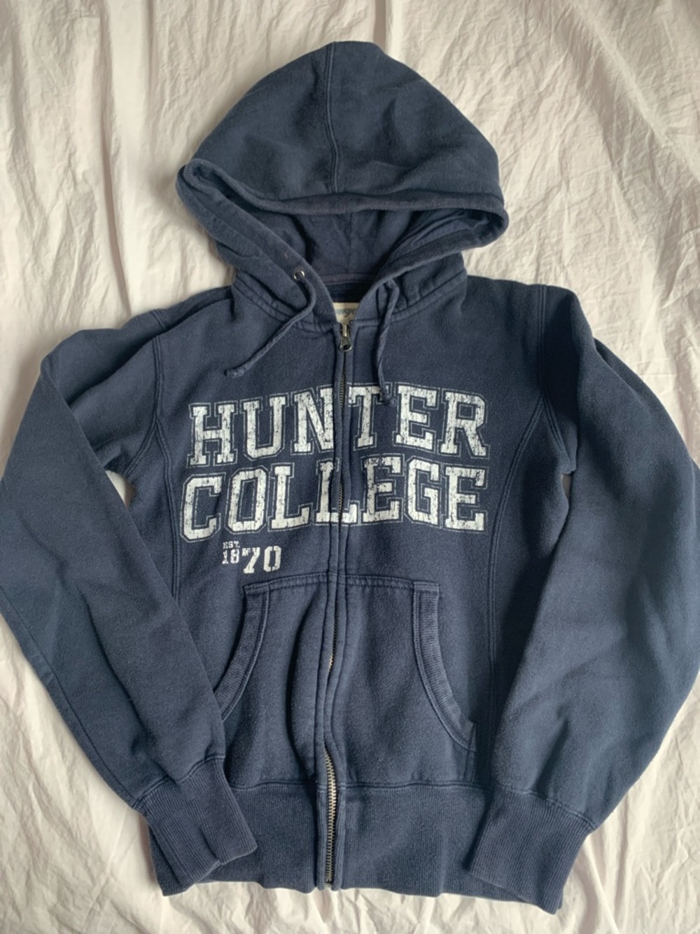 CUNY Hunter College Navy Zip-Up Hoodie